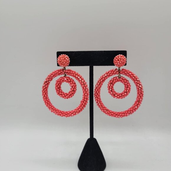 J Crew Pink Beaded Circle in a Circle Stud Earrings - Picture 10 of 10
